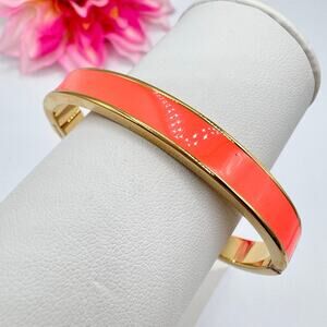 Kate Spade New York Sparks Fly Bright Orange Enamel Hinged Bangle Bracelet Chic